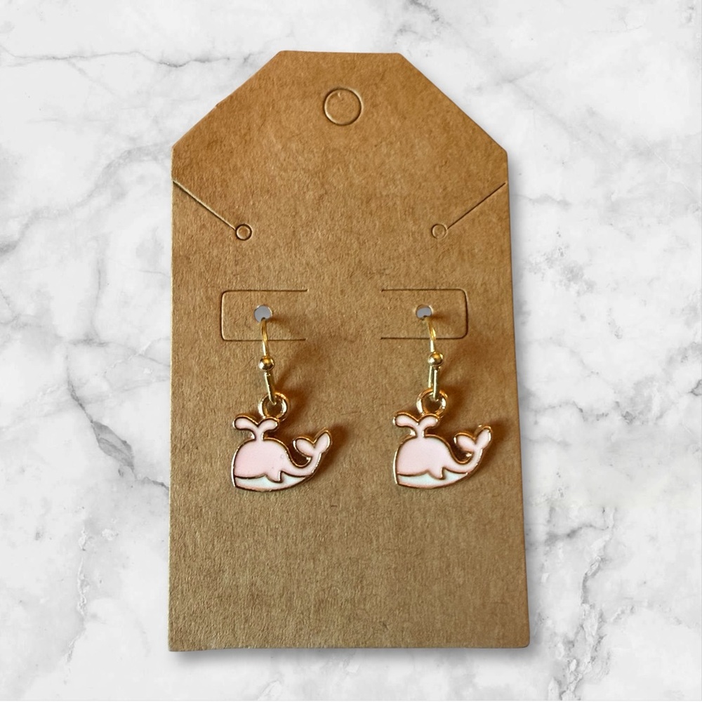 Pink Whale Earrings